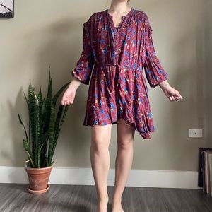 FREE PEOPLE FLOWER FIELDS FLORAL DRESS